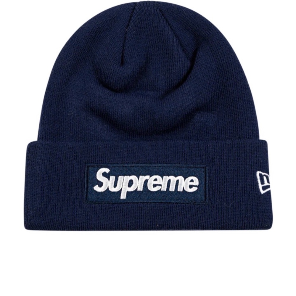 Supreme Dark Blue Logo Beanie